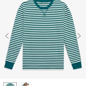 Primary organic cotton adult pajamas unisex XXL spruce green and white. NWOT